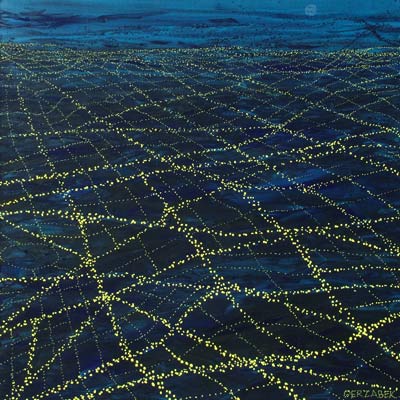 night flight cityscape with lights