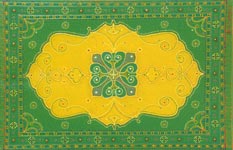 oriental rug inspired contemporary original contemporary green painting